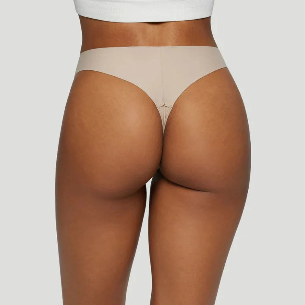 Tanga taille mi-haute nude (Lot de 3)
